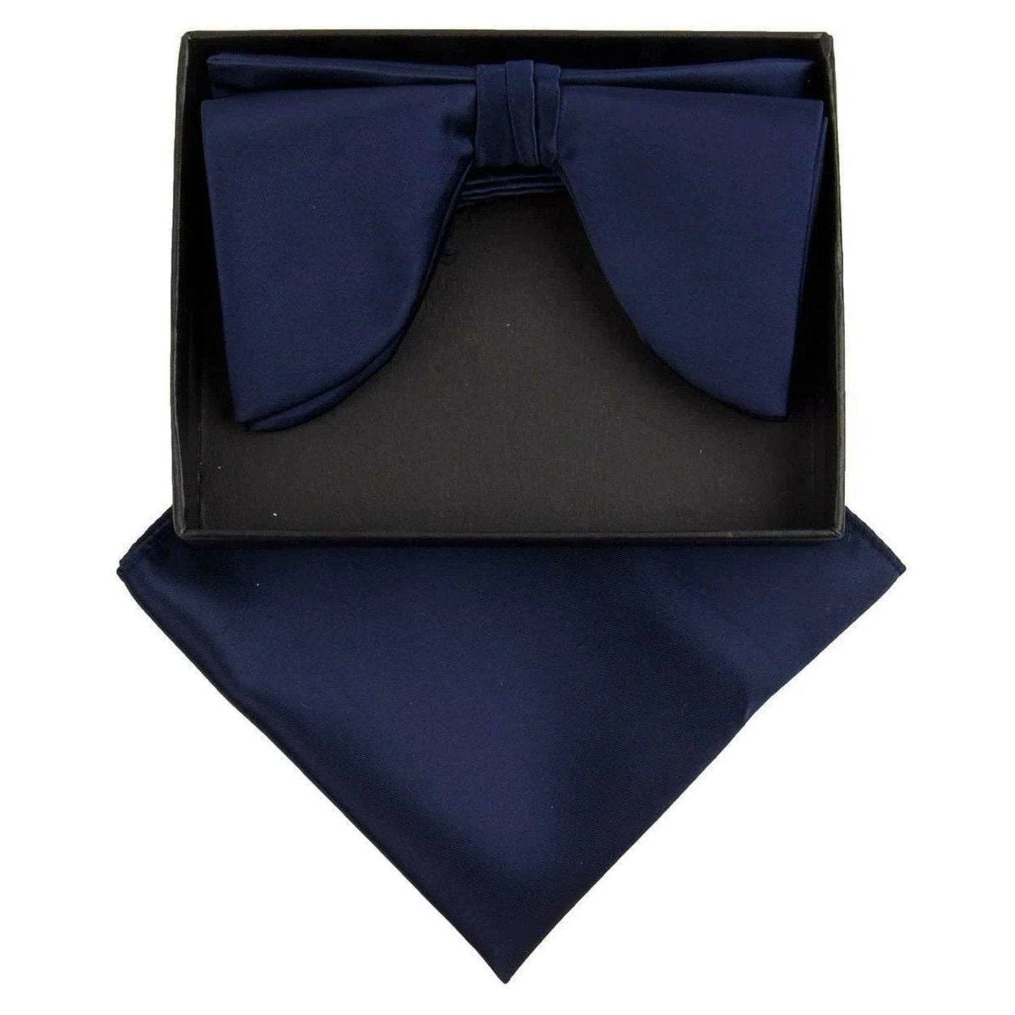 Dubal Brothers - Vittorio Farina Edwardian Bow Tie & Pocket Square by Classy Cufflinks: Black