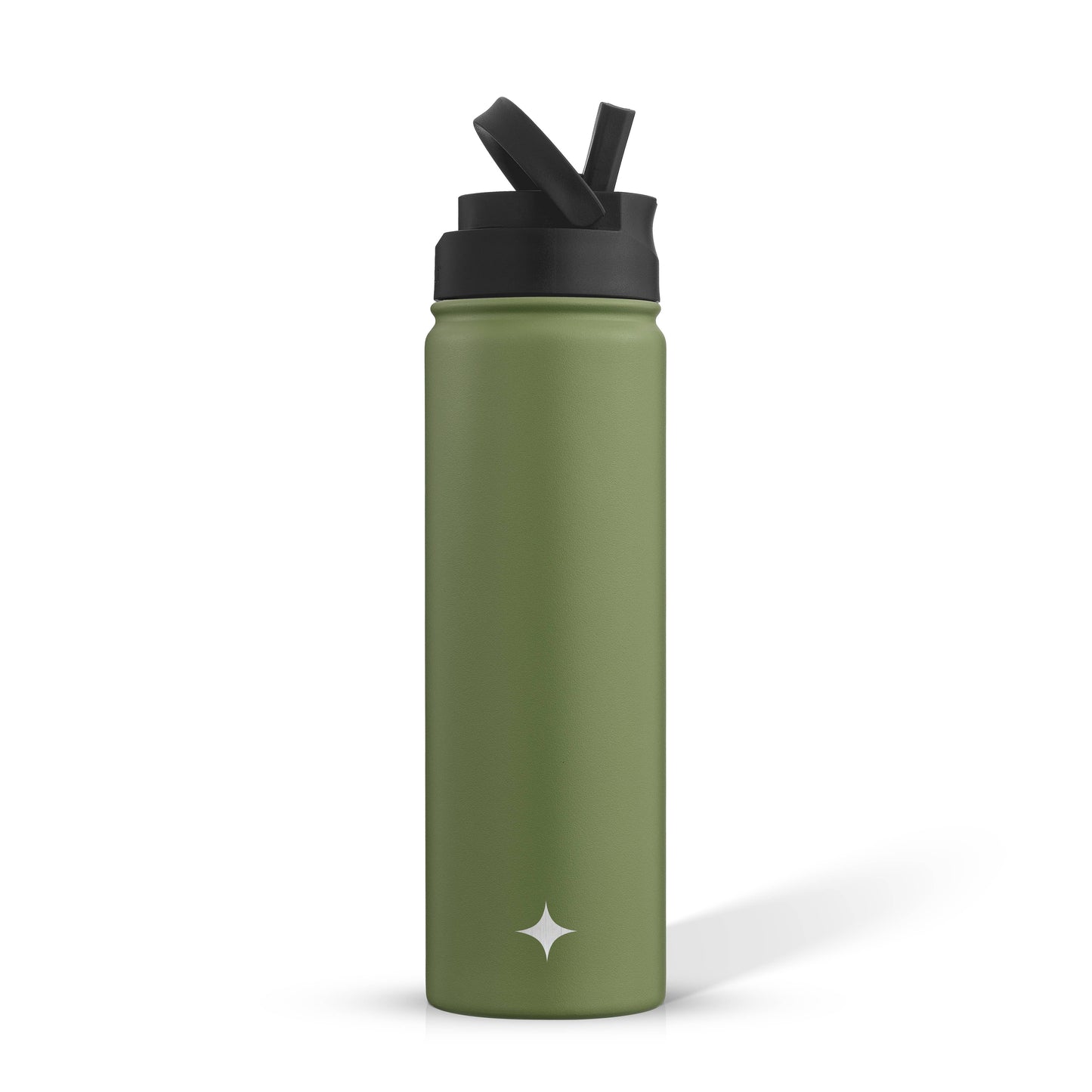 JoyJolt - Colored Stainless Steel Insulated Water Bottle - 22 oz: Black