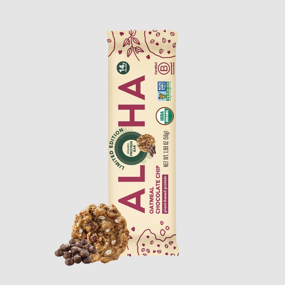 Aloha - Oatmeal Chocolate Chip Protein Bar: 12 Bar Box