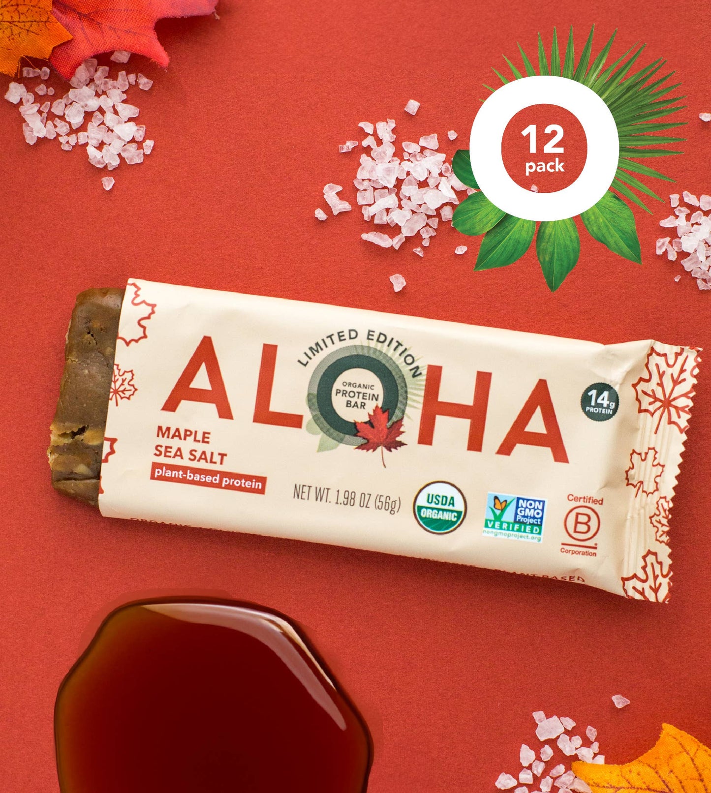 Aloha - Maple Sea Salt Protein Bar: 12 Bar Box
