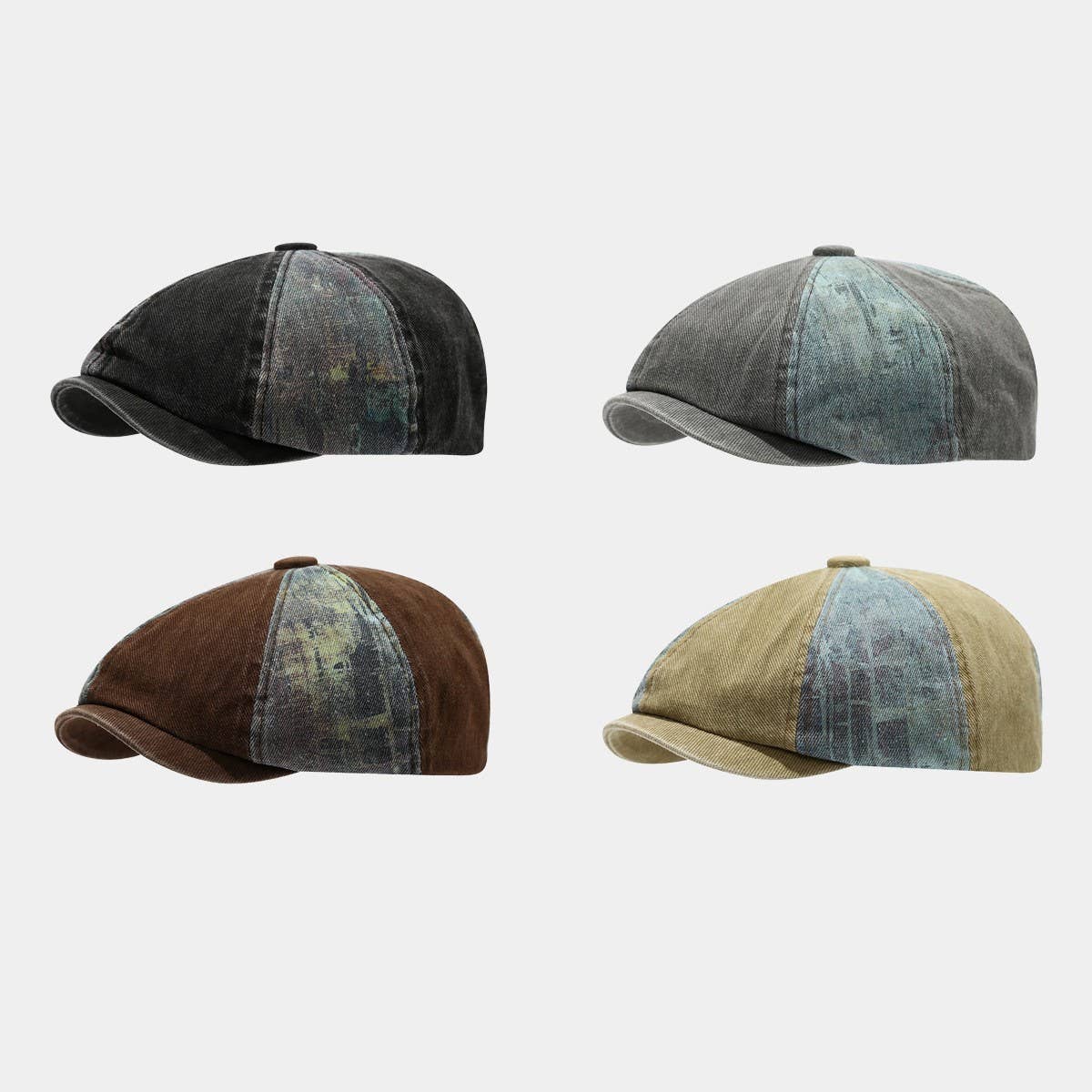 ACCITY - Vintage Washed Newsboy Cap for Men Women_CWAH04572: KHAKI / (OS) 1
