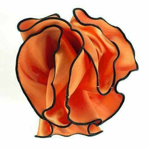 Dubal Brothers - Vittorio Farina Round Pocket Square with Embroidered Piping Var. 01 by Classy Cufflinks: Gold/Black (022)
