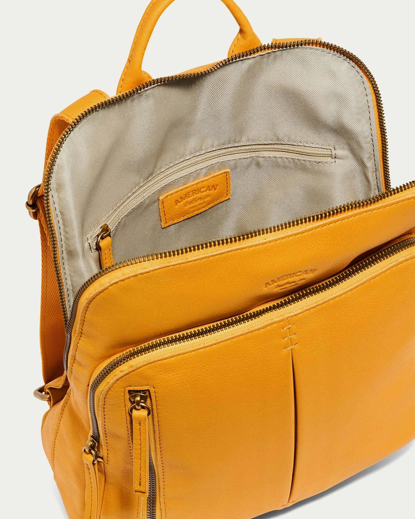American Leather Co - Cleveland Backpack: Pomegranate Yellow