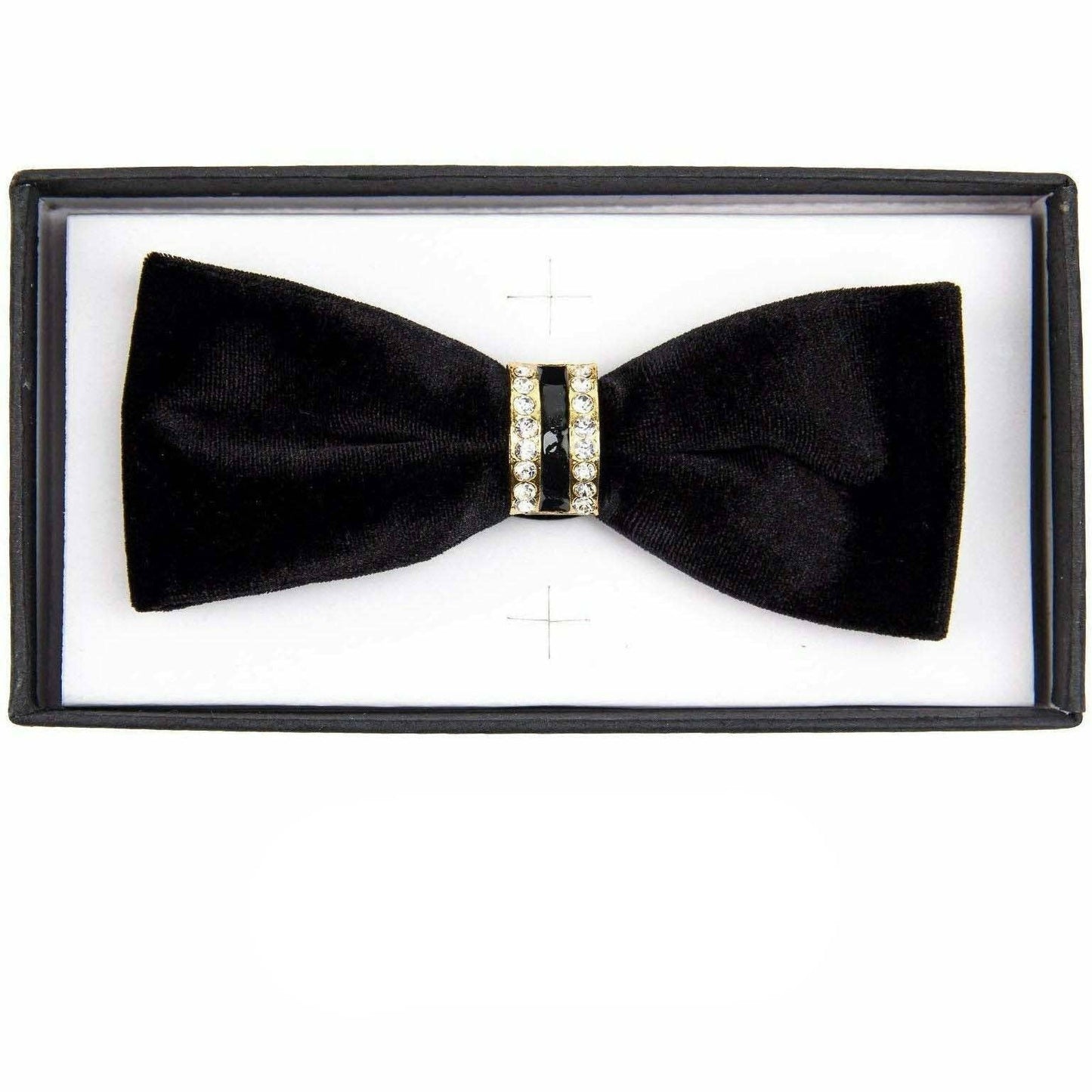 Dubal Brothers - Vittorio Farina Velvet Bow Tie by Classy Cufflinks: Black (VB 001) / One Size