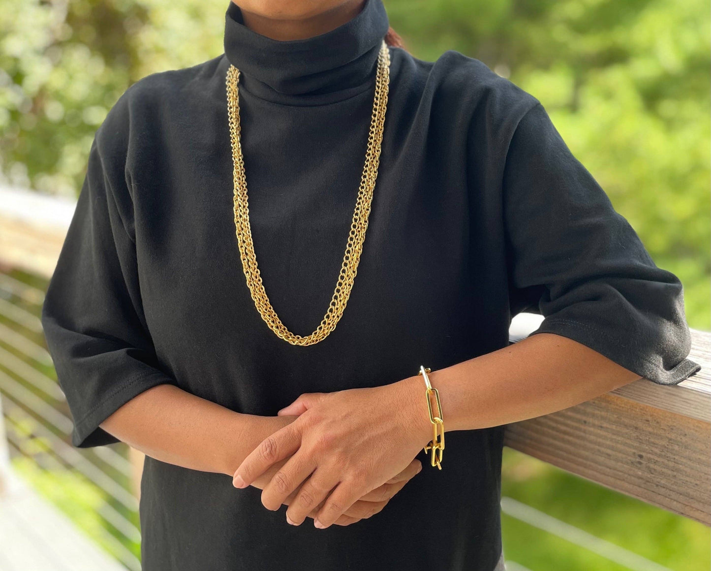 David Aubrey Jewelry - DORB20 18k matte gold paperclip chain bracelet
