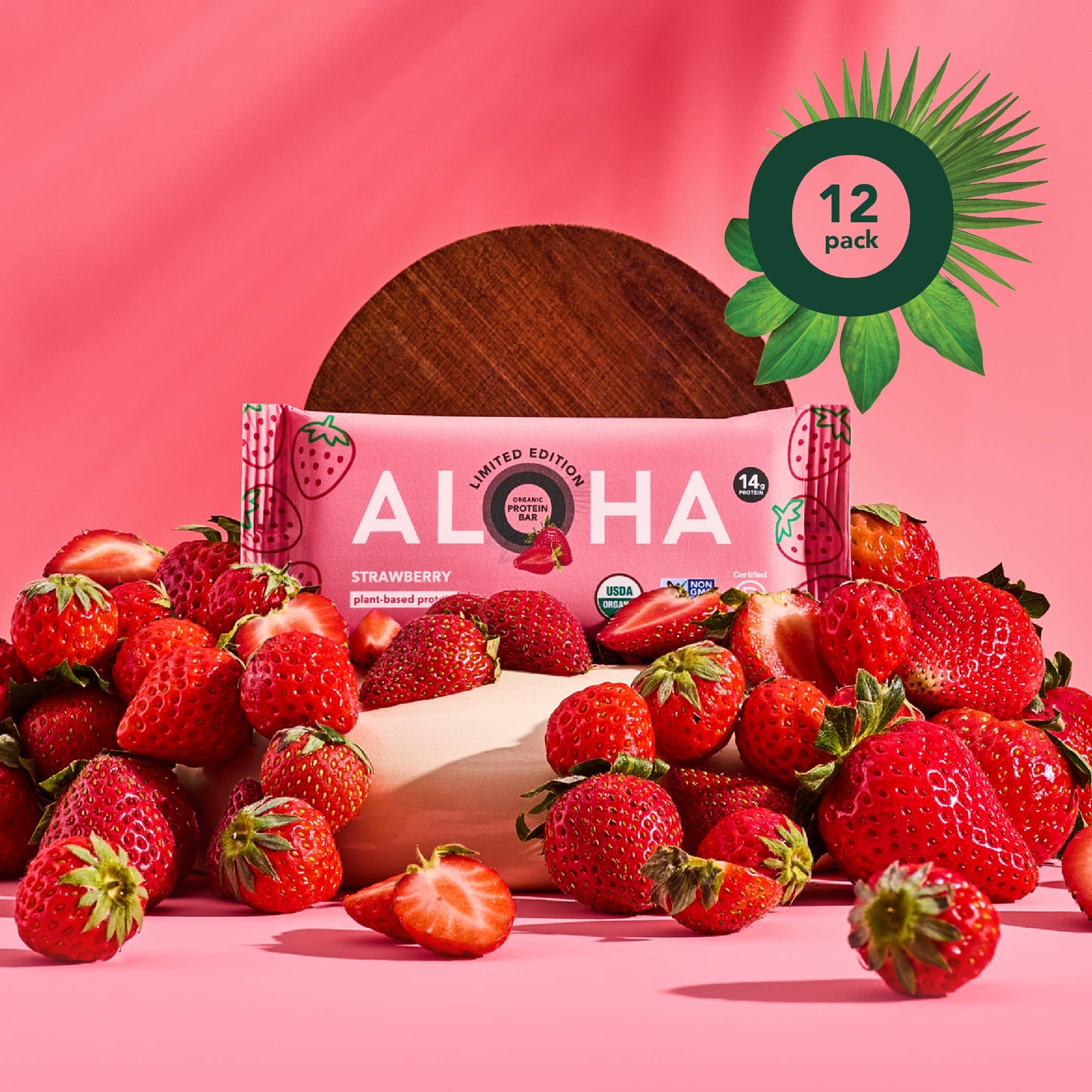 Aloha - Strawberry - Protein Bars: 12 Bar Box