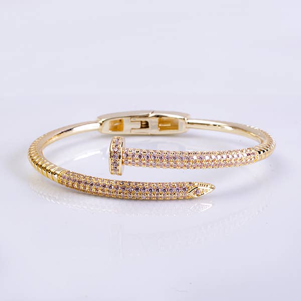 My Best Kept Jewelry - Gold Hinged Nail Bangle