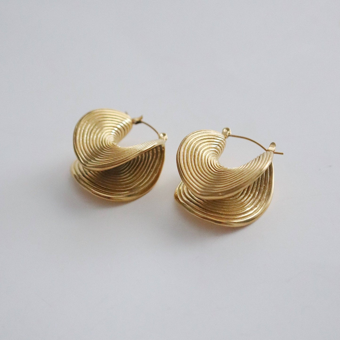JESSA Jewelry - Devon Folded Hoops | Gold Statement Hoops