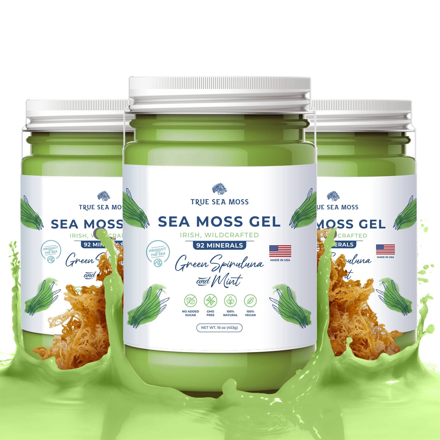 TrueSeaMoss - GREEN SPIRULINA SEA MOSS GEL: 1 Pack