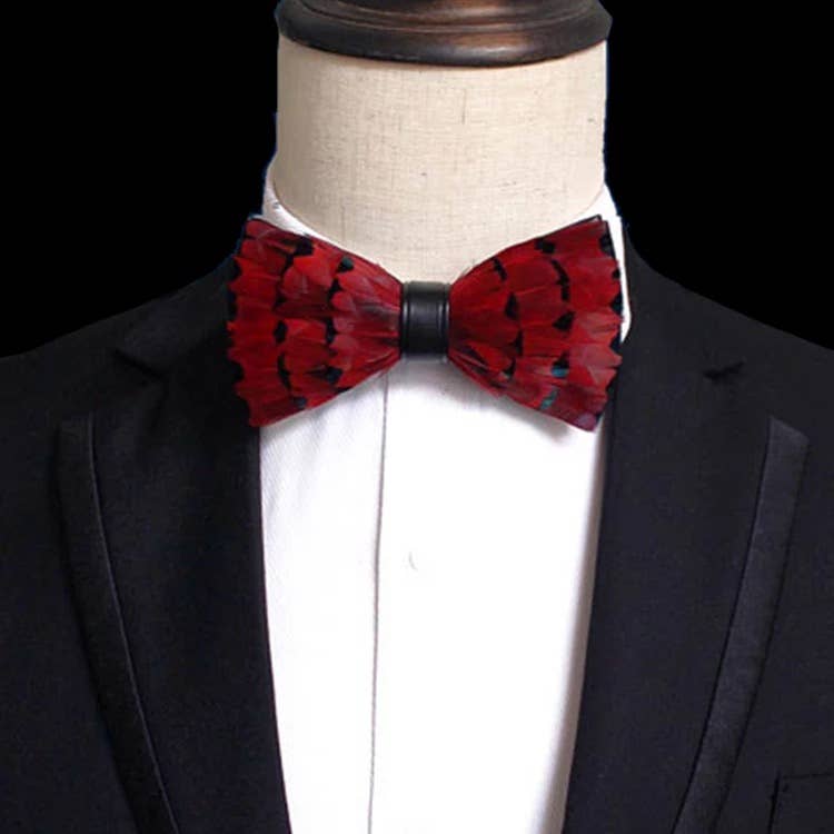 TYED BY DEDE - Handmade FeatherBowtie W/free Lapel Pin        