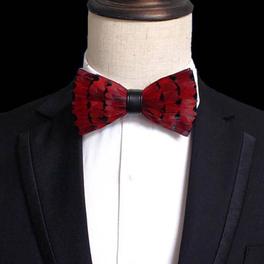 TYED BY DEDE - Handmade FeatherBowtie W/free Lapel Pin        