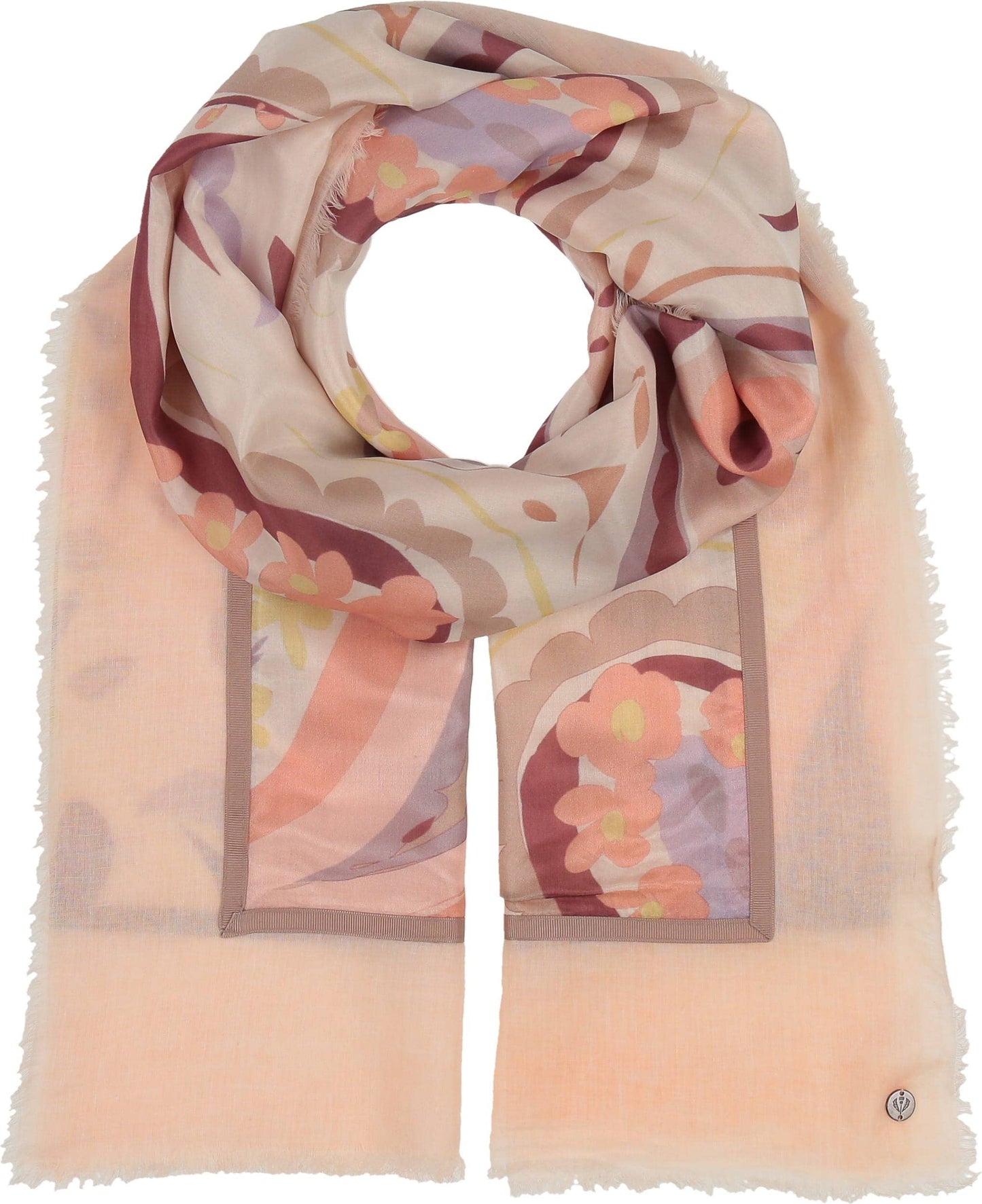 FRAAS - The Scarf Company - Summer Paisley Patchwork Wrap: Pale Peach