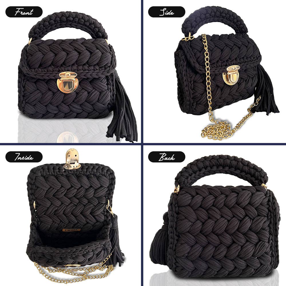 CHQEL - CHQEL Evening Clutch Bag for Women, Handmade Crochet Wedding