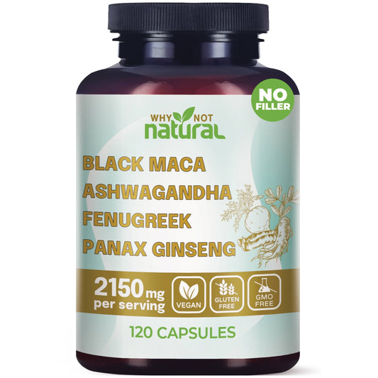 WhyNotNatural - 4-in-1 Organic Black Maca Root, Supplement for Men and Women