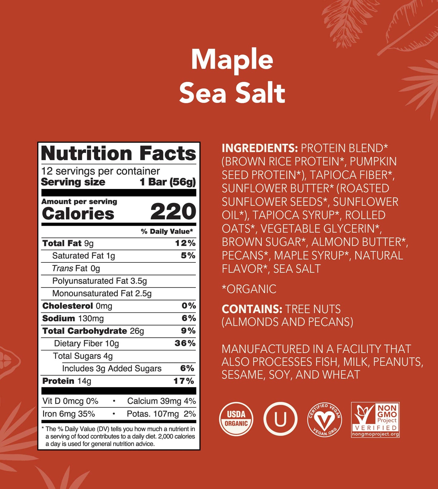 Aloha - Maple Sea Salt Protein Bar: 12 Bar Box