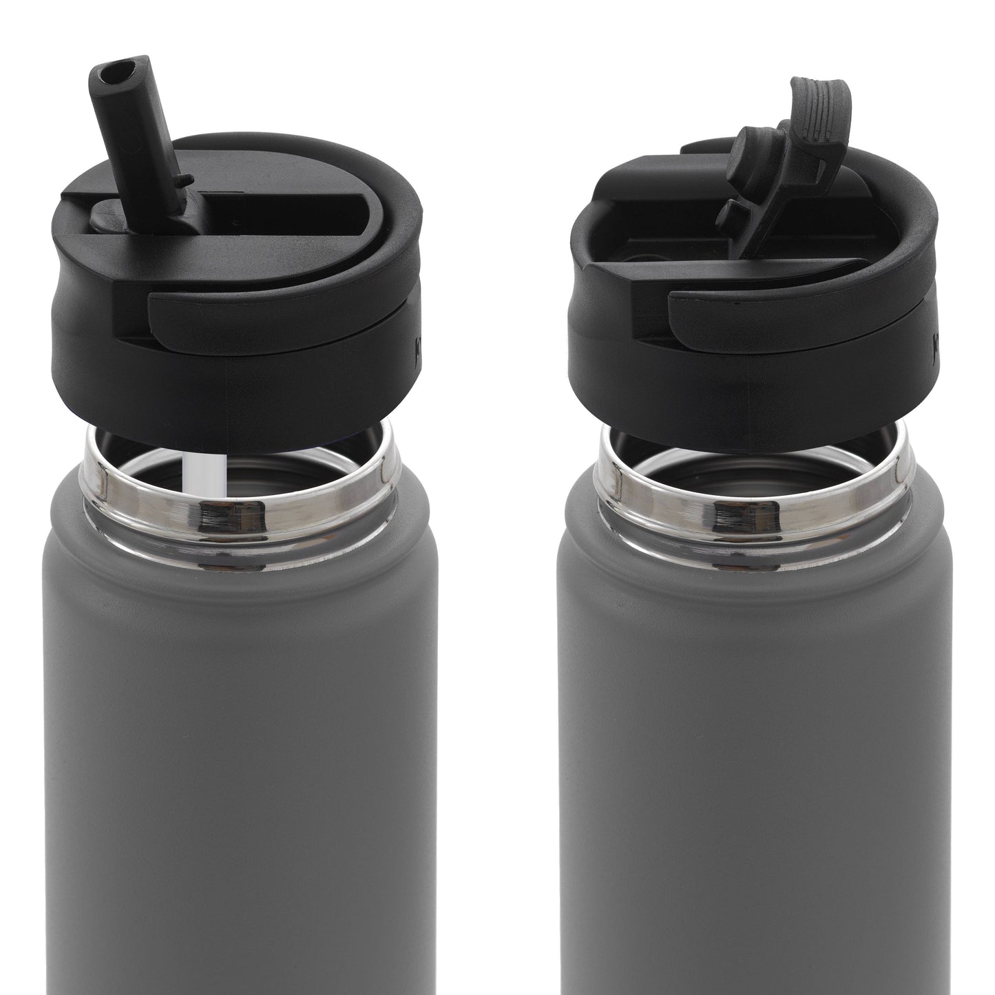 JoyJolt - Colored Stainless Steel Insulated Water Bottle - 22 oz: Black