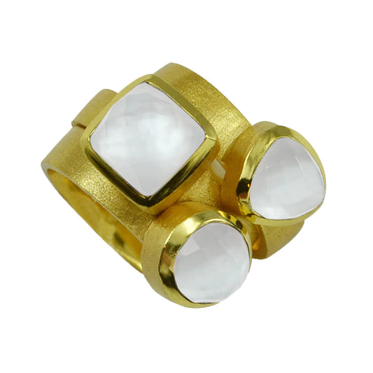Betty Carre Amelia 18kt Gold Plated Mother of Pearl Ring