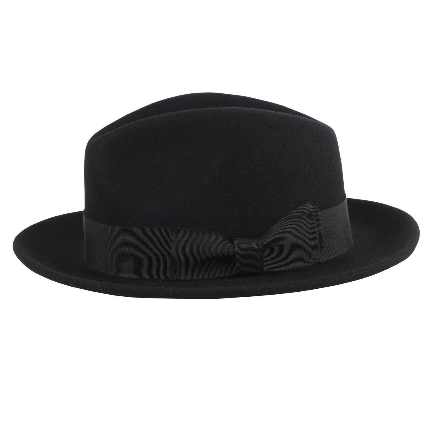 American Hat Makers - Crushable Wool Felt Pinch Front Hat - Style Pablo: Black / LG