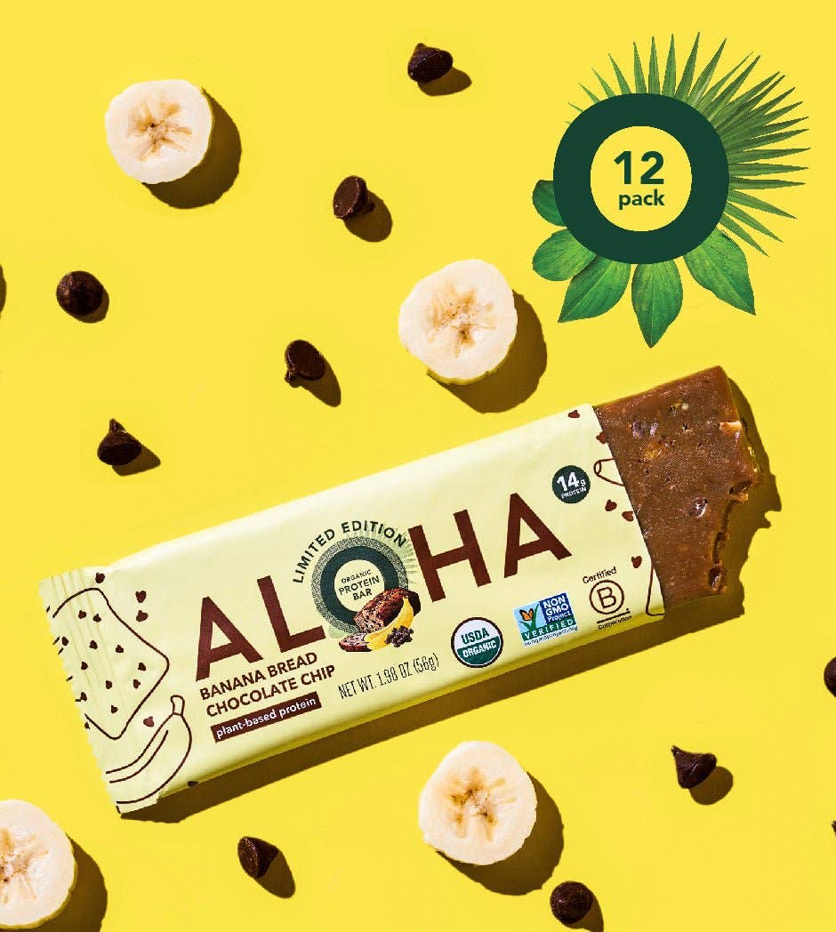 Aloha - Banana Bread Chocolate Chip Protein Bar: 12 Bar Box