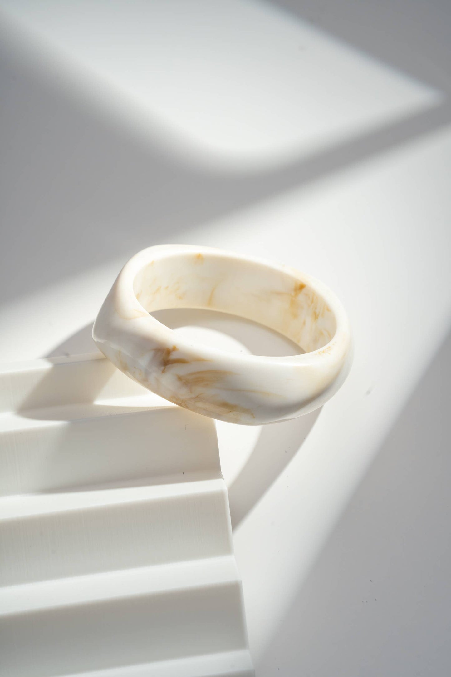 COSMOS - Resin bangle bracelets - Bordeaux Ecru Brown