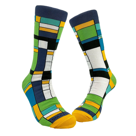 Sock Panda - Mondrian Style Block Art Socks from the Sock Panda (Adult La