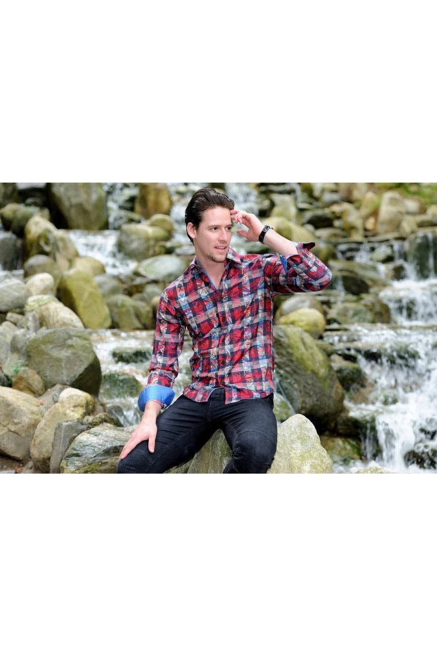 EIGHT X - DIGITAL RED PRINT SHIRT #M-503: RED / XXLARGE