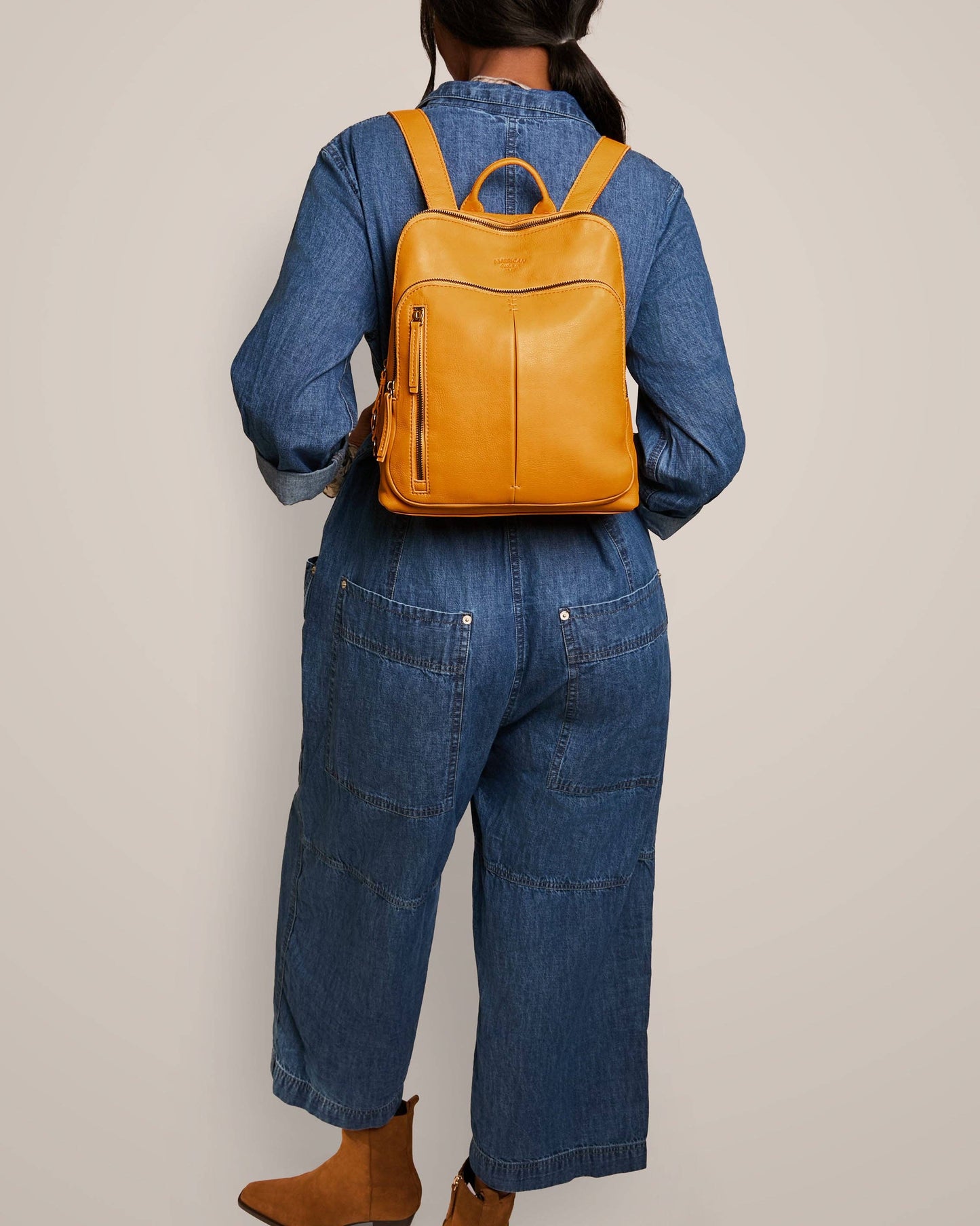 American Leather Co - Cleveland Backpack: Pomegranate Yellow