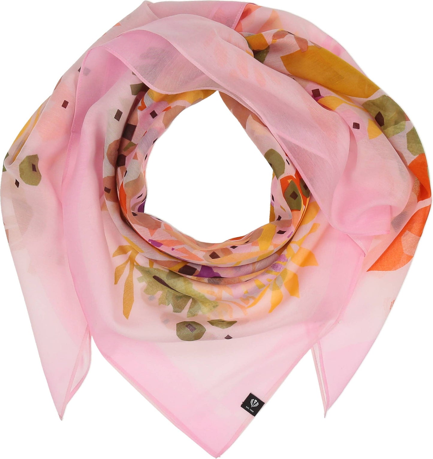 FRAAS - The Scarf Company - Floral Artistry Cotton Silk Square: Orchid Pink