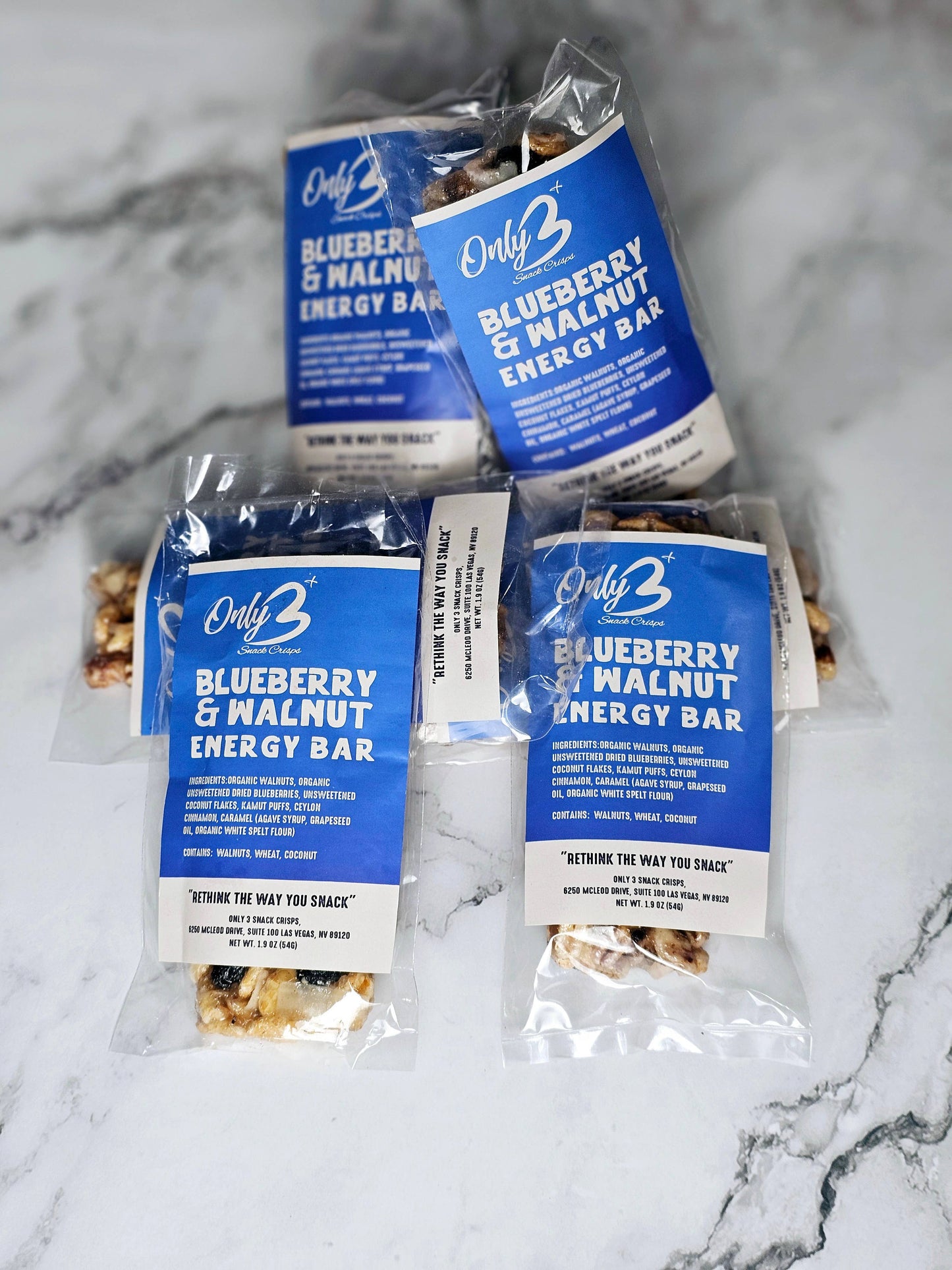 Only 3 Snacks - Blueberry & Walnut Energy Bar