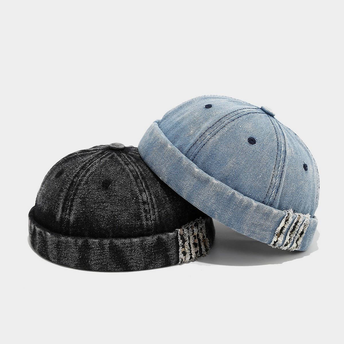 ACCITY - Washed Denim Brimless Sailor Cap Unisex_CWAH04670: DARKBLUE / (OS) 1