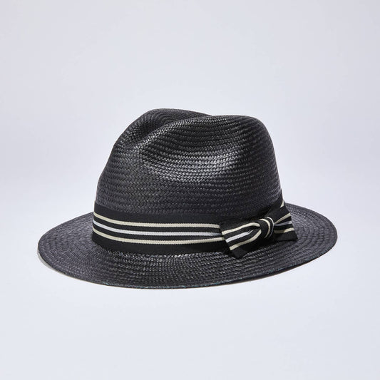 Elegancia Tropical Genuine Panama Hats - Metro Black Urban Panama Hat - Unisex: Medium