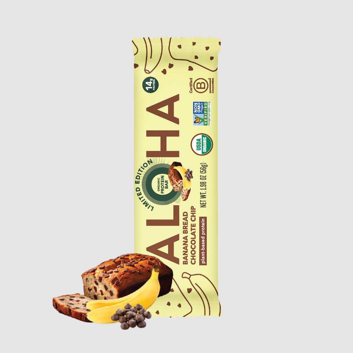 Aloha - Banana Bread Chocolate Chip Protein Bar: 12 Bar Box