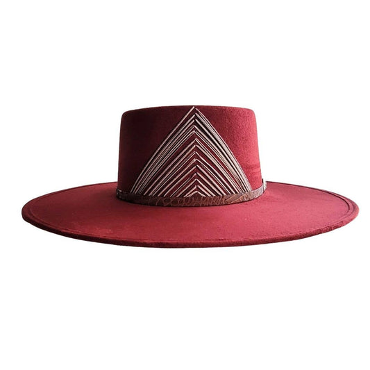 PETRA SAVAGE - FERWA Burgundy Gambler Crown Hat  : Burgundy / M/L