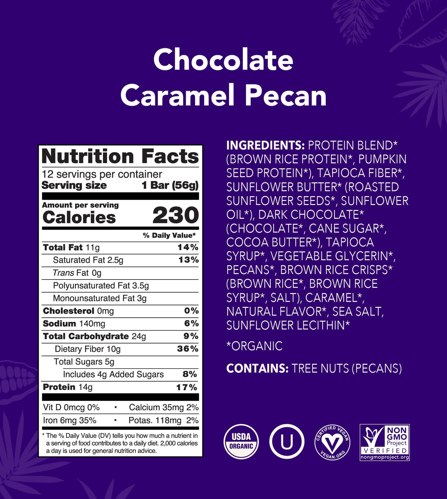 Aloha - Chocolate Caramel Pecan Protein Bar: 12 Bar Box