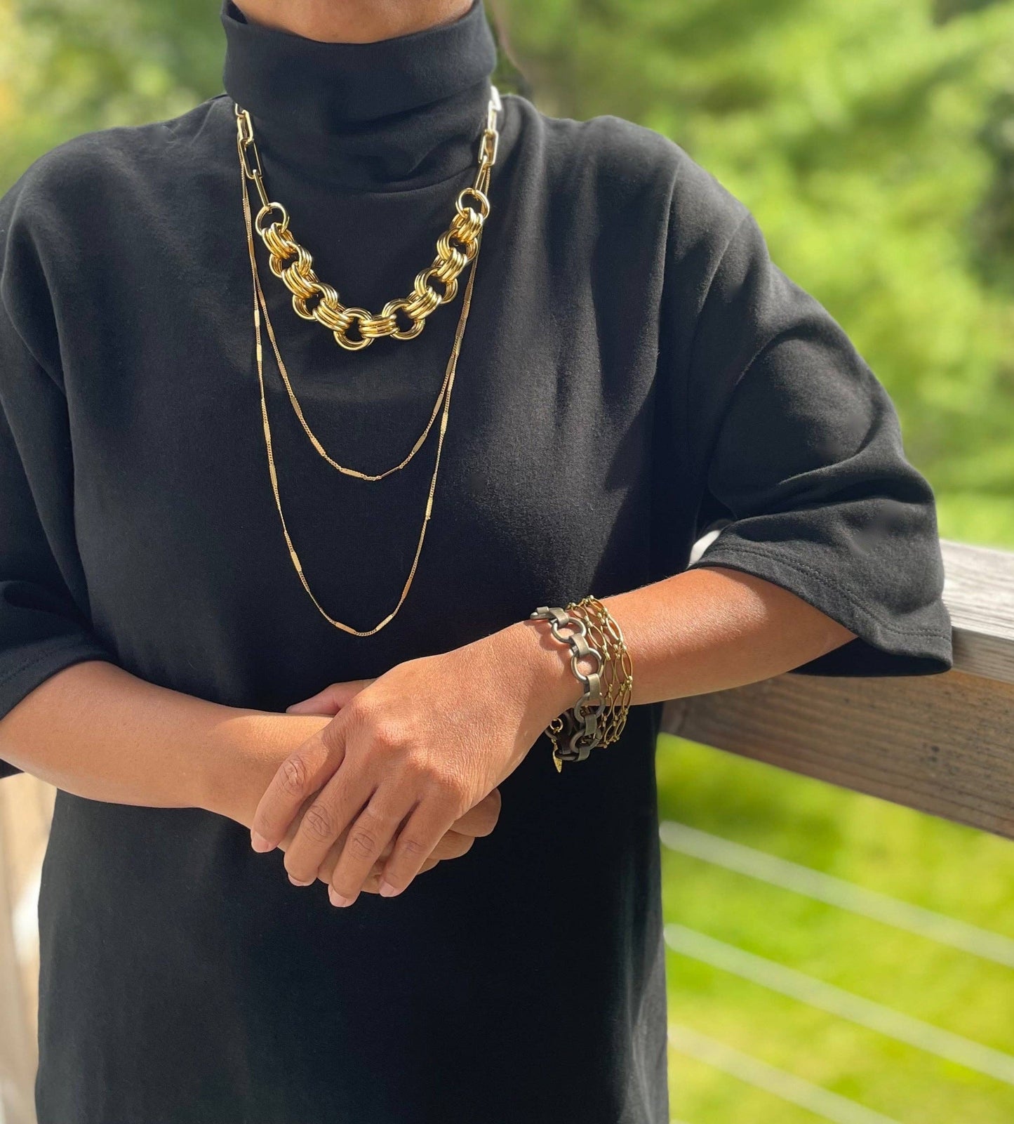 David Aubrey Jewelry - DOR318 18k matte gold chain necklace