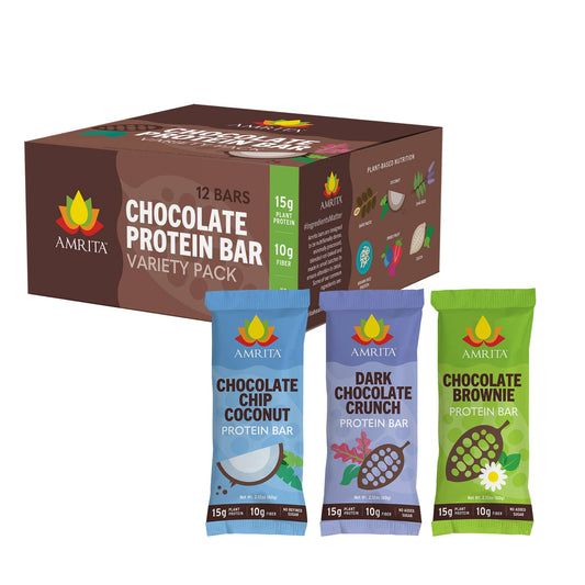 Amrita Health Foods - High Protein Bars - Chocolate Variety Pack, GF, Vegan