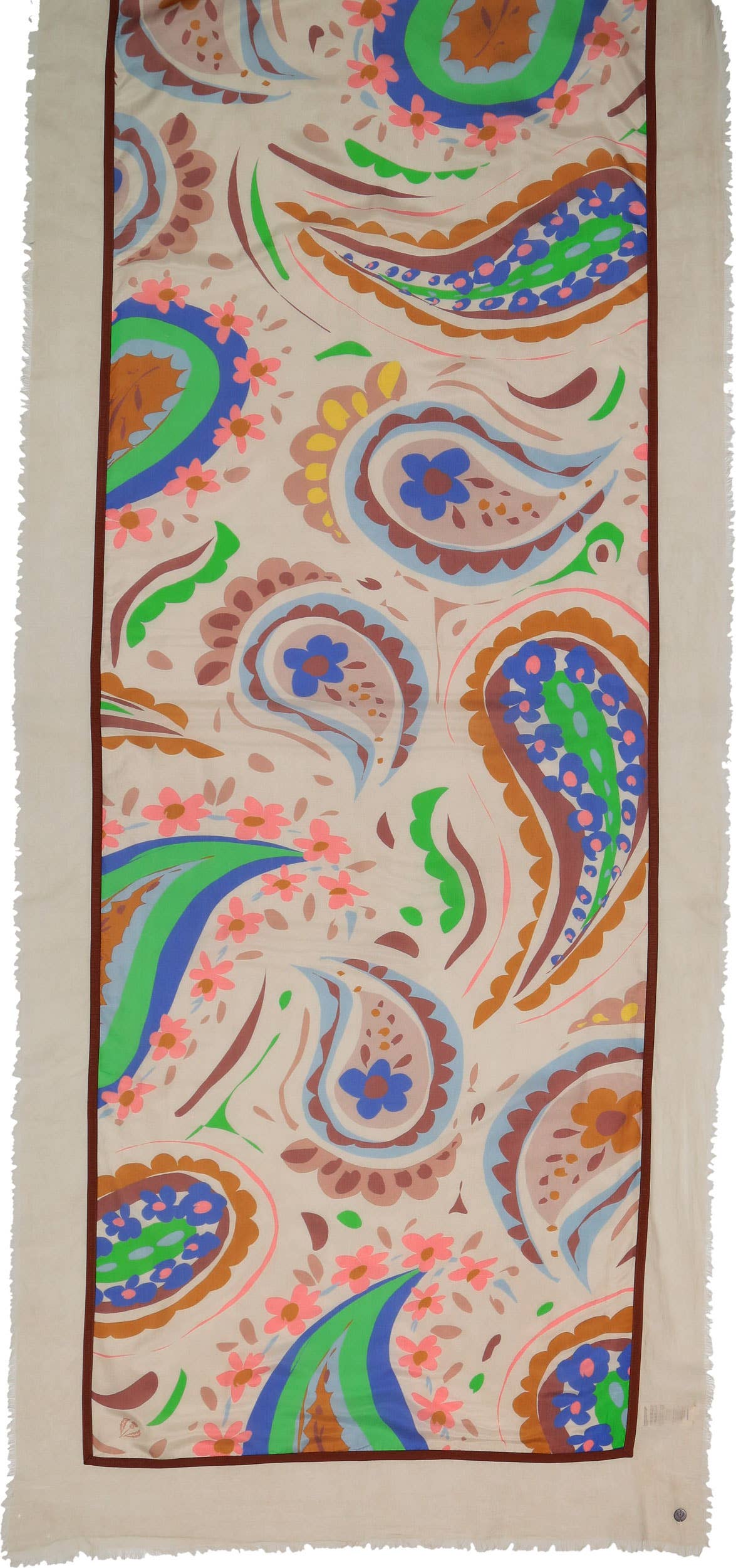 FRAAS - The Scarf Company - Summer Paisley Patchwork Wrap: Pale Peach