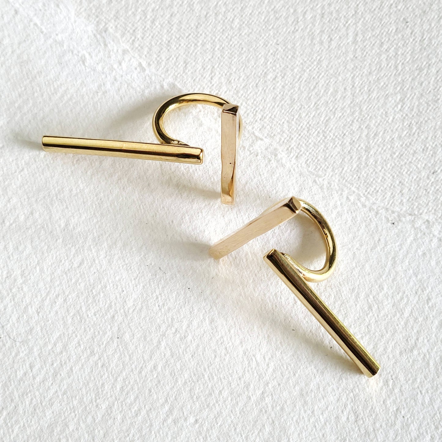 Bisjoux - Brass bold designer double bar ring handcrafted Bisjoux