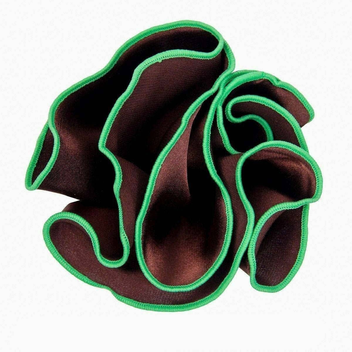 Dubal Brothers - Vittorio Farina Round Pocket Square with Embroidered Piping Var. 01 by Classy Cufflinks: Black/Red (001)
