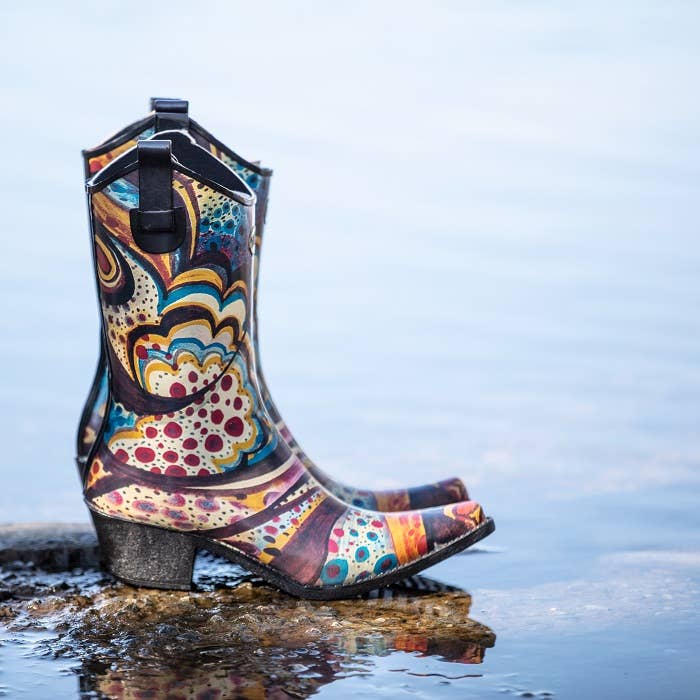 Talolo Boots - Floral Bliss cowboy welly boots: 38