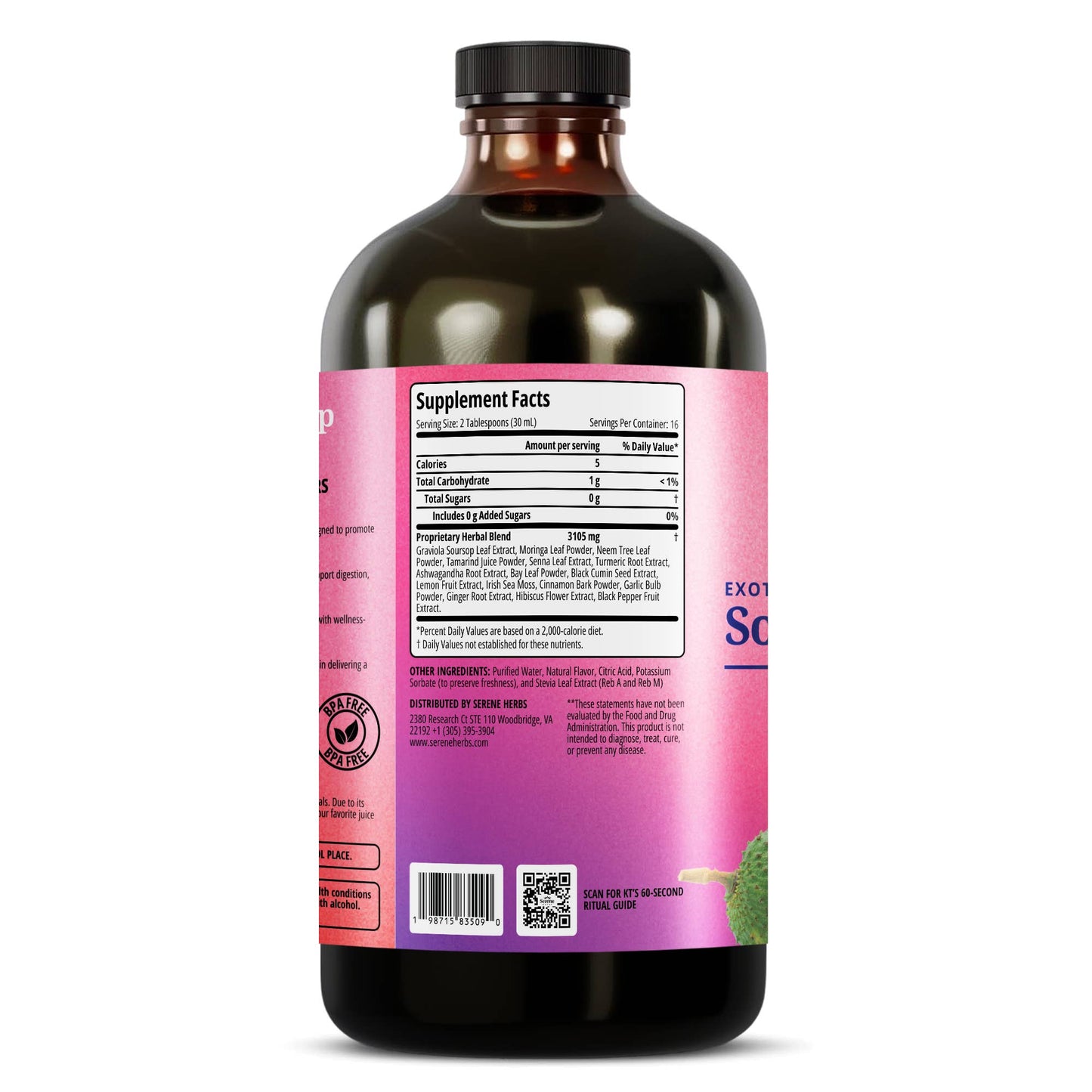 Serene Herbs - Soursop Bitters Liquid Mixed Berry 16oz