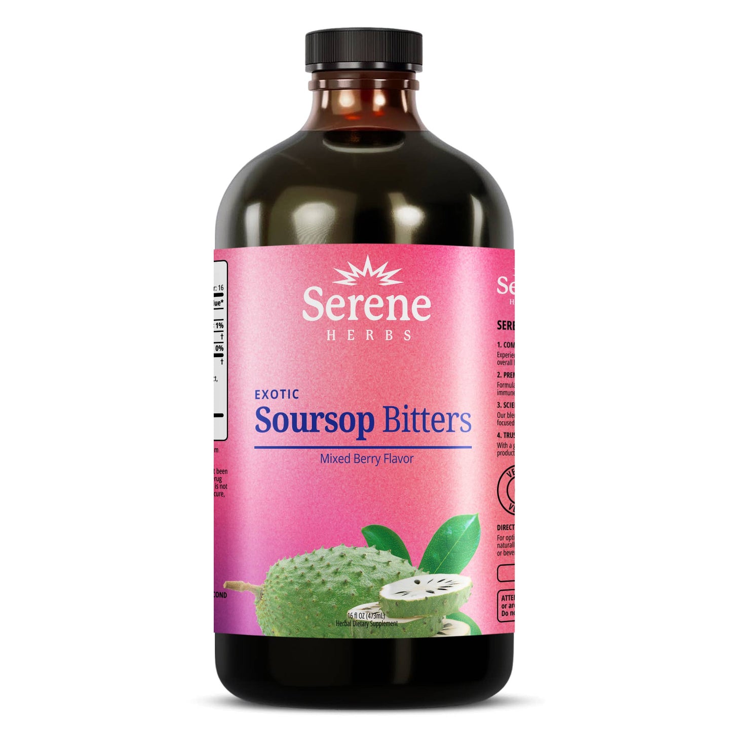 Serene Herbs - Soursop Bitters Liquid Mixed Berry 16oz