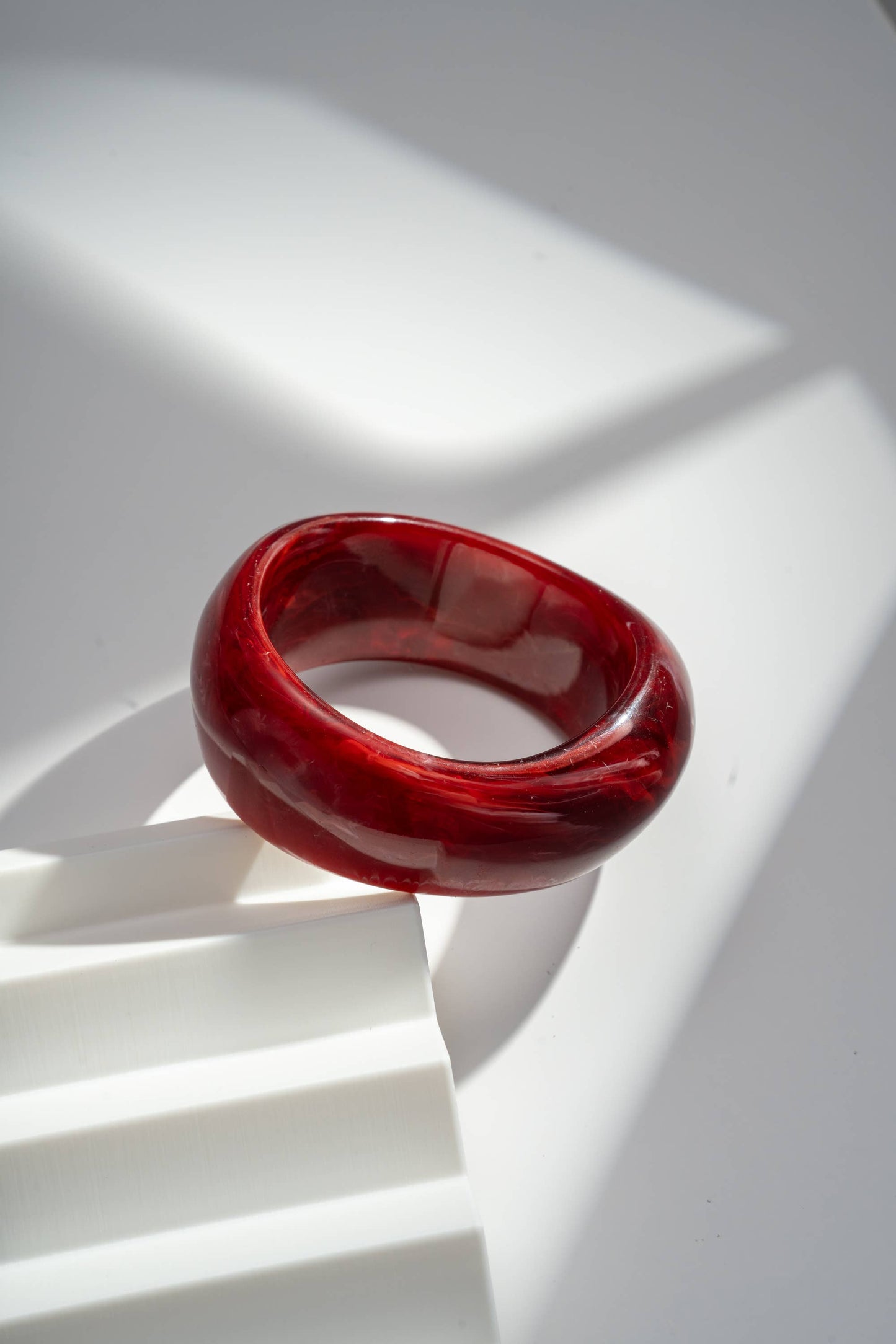 COSMOS - Resin bangle bracelets - Bordeaux Ecru Brown