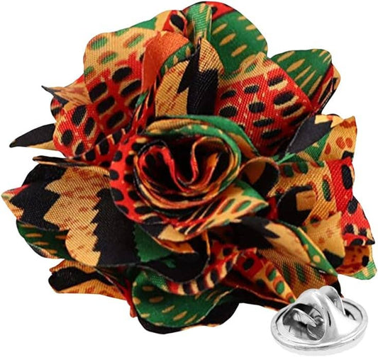 Dubal Brothers - Vittorio Vico Kente Flower Lapel Pin: Kente #2