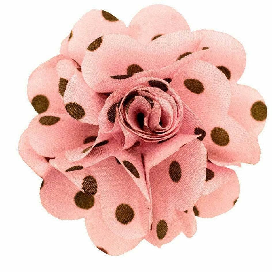 Dubal Brothers - Vittorio Vico Men's Formal Polka Dot Flower Lapel Pin: Flower Pin Suit Accessories Pins for Suit or Tuxedo by Classy Cufflinks: Brown & Ivory (41) / One Size