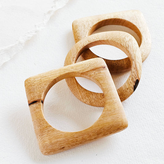Bisjoux - Bare orchard wood designer bangle bracelet set: Wood set