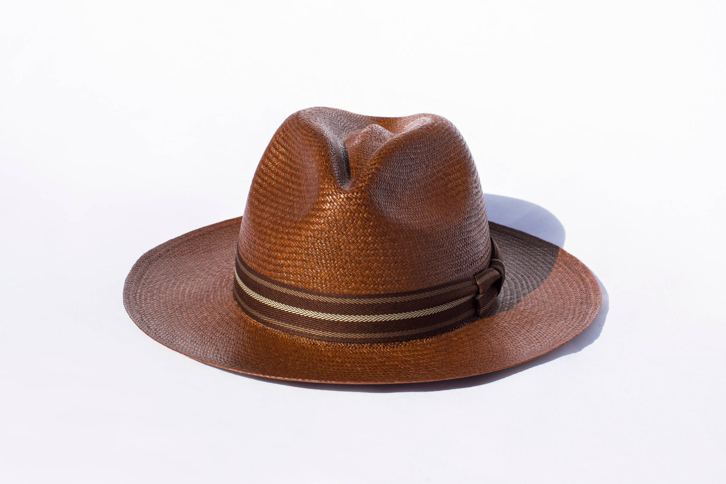 Elegancia Tropical Genuine Panama Hats - Classic Caramel Panama Hat - Handmade Straw Summer Hat: Medium