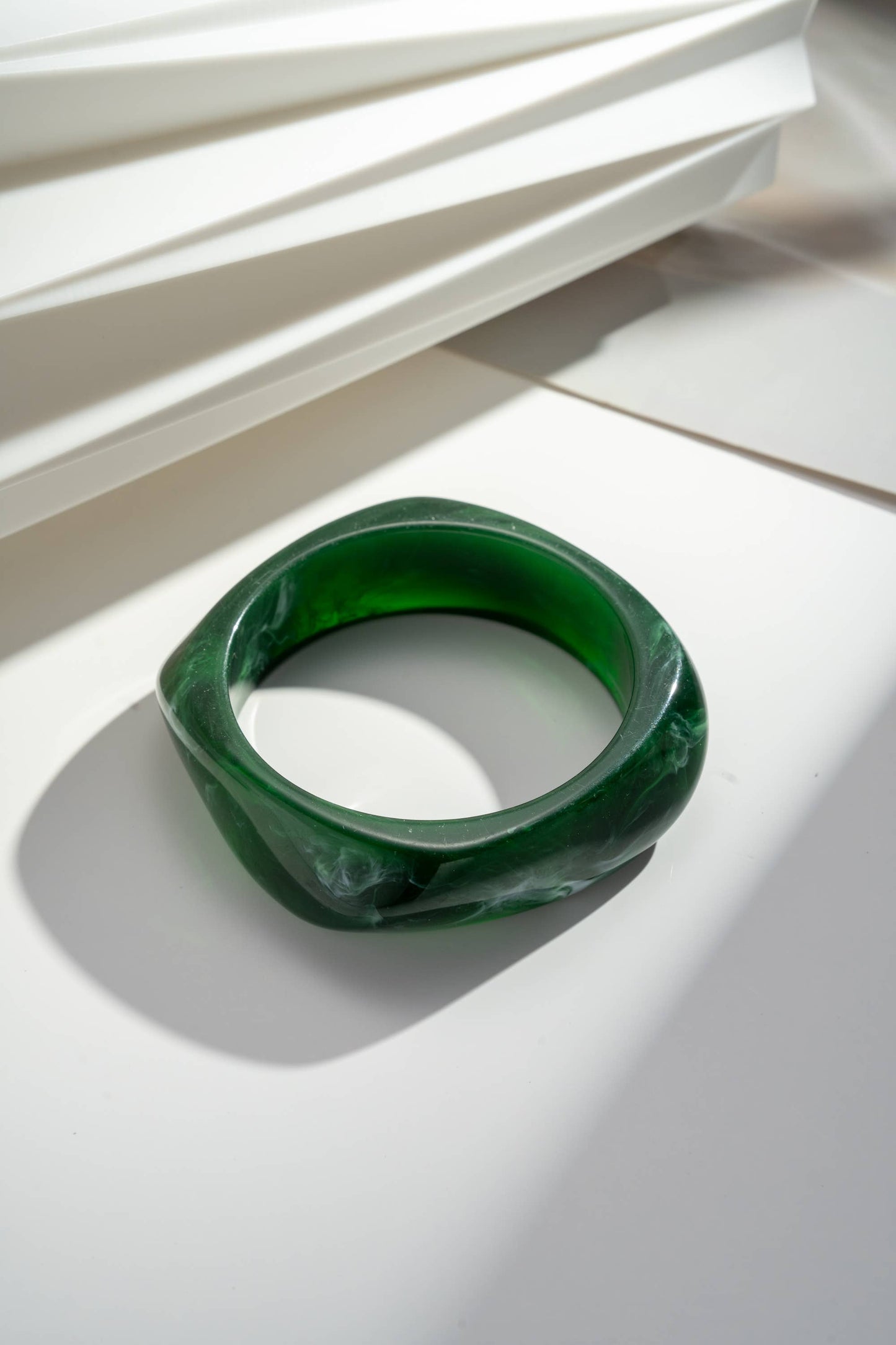 COSMOS - Women's Resin Bangle Bracelets – Mustard Green Brown
