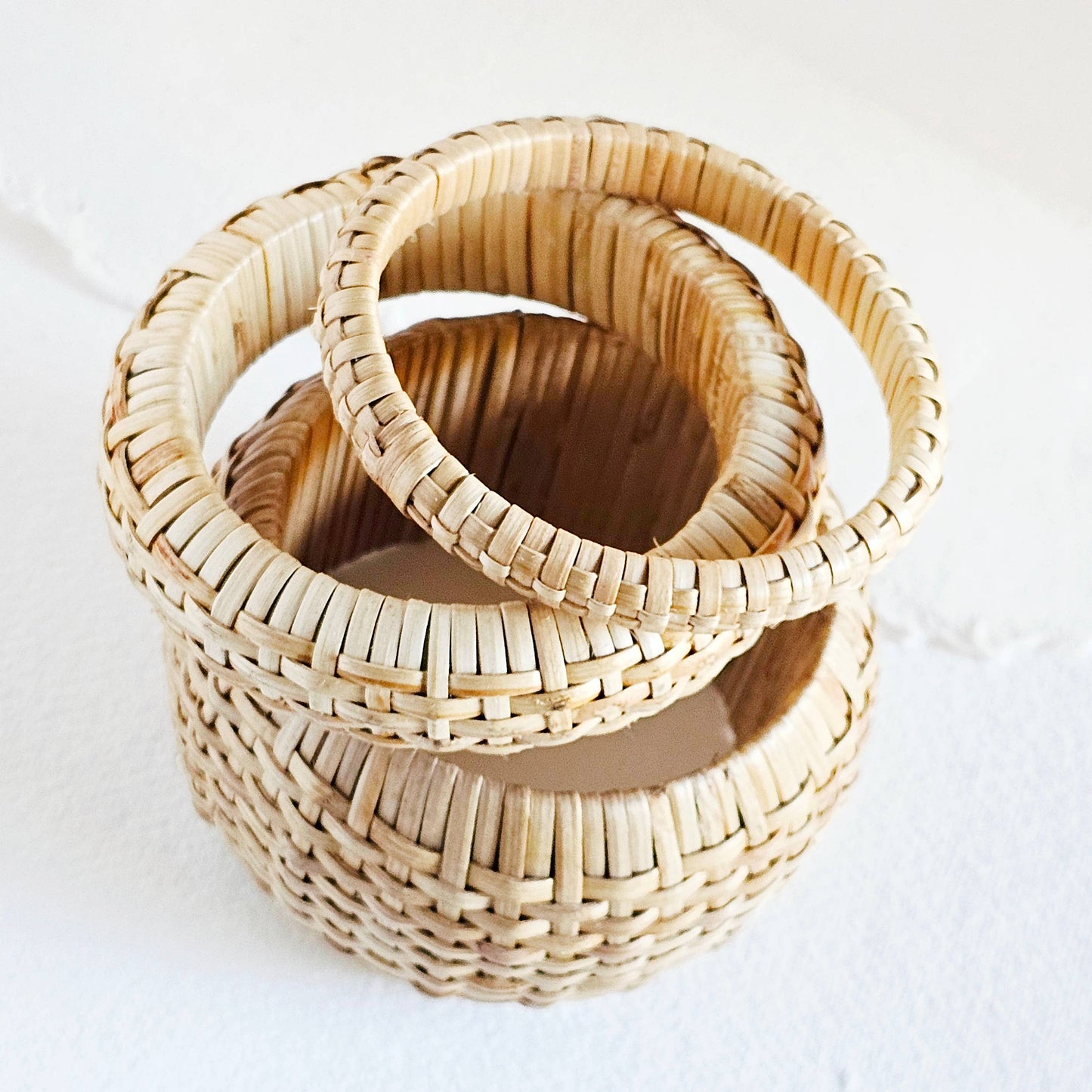 Bisjoux - Rattan straw cane bangle bracelet set handmade renewable: Set