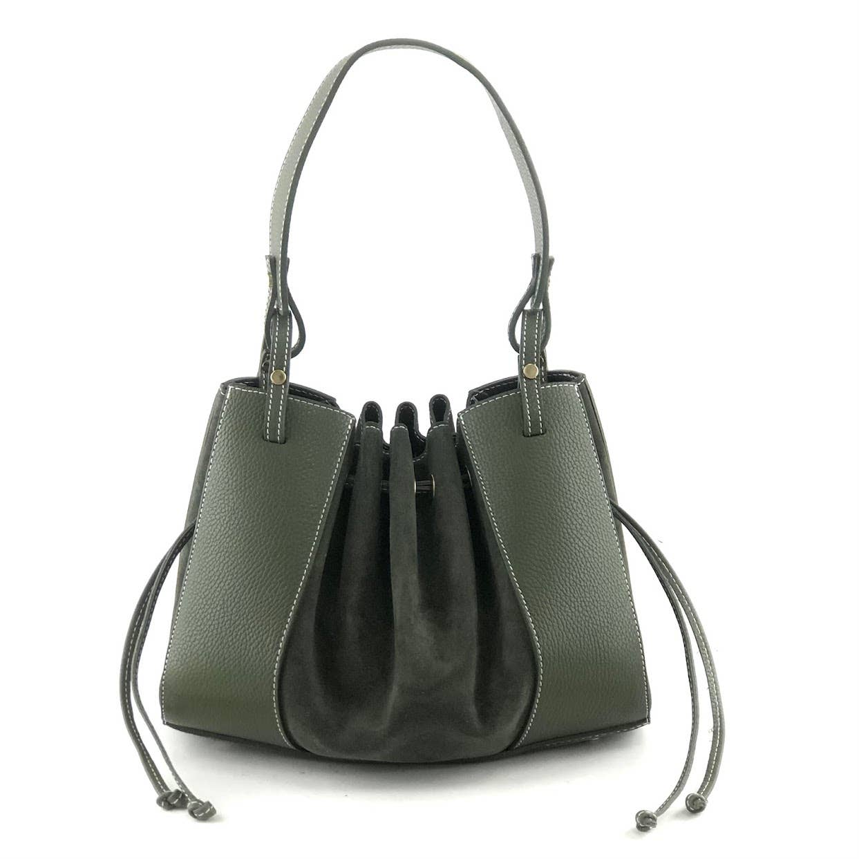 MILANO AMOUR - ANN MATCH SUEDE SHOULDER BAG: CUOIO